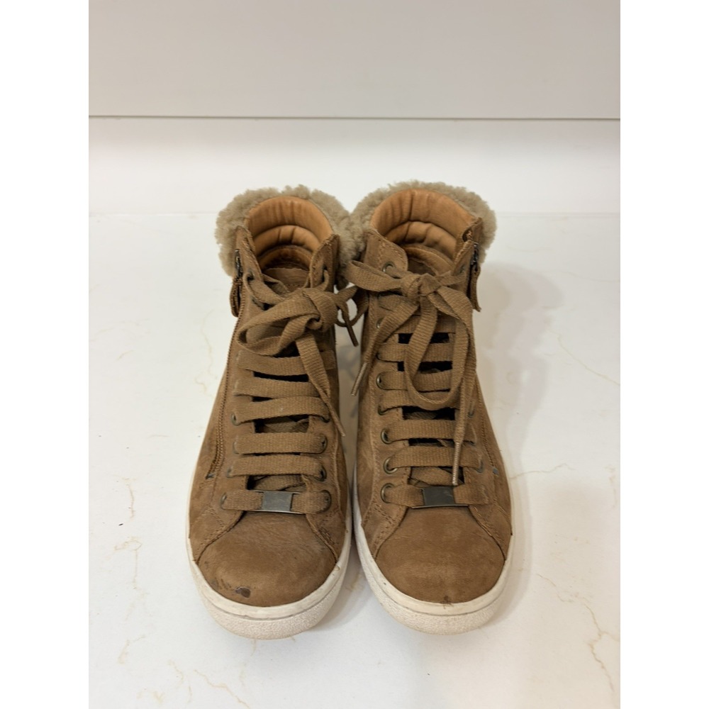 NEW UGG "Olive" high top sneakers in chestnut suede - sz US 7.5